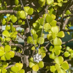 316L Stainless Steel Star Cluster Pendant Necklace with Clear Crystals